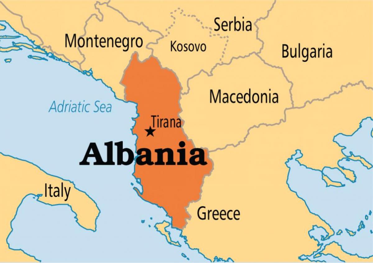 karta som visar Albanien