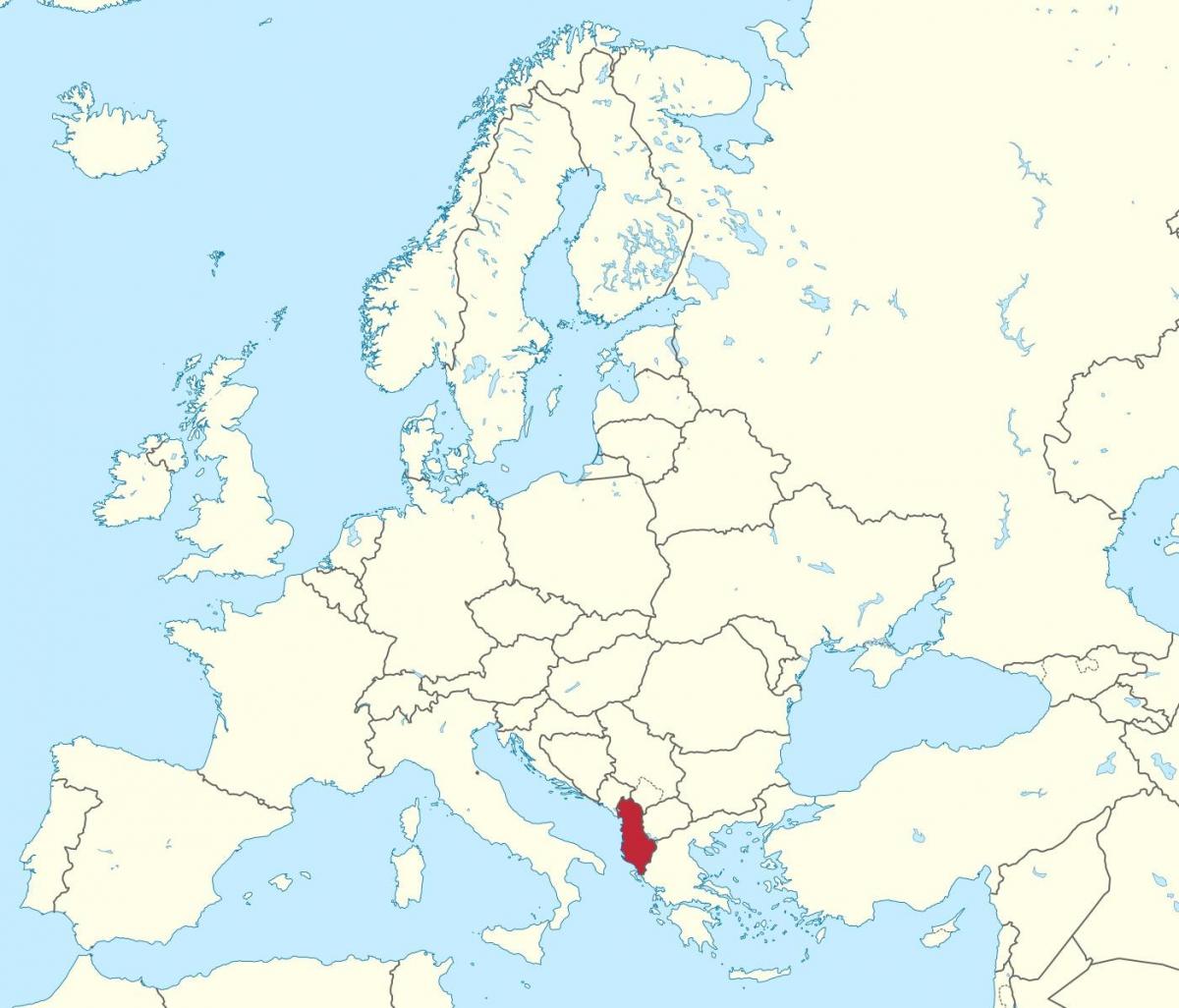 karta över Albanien om europeiska