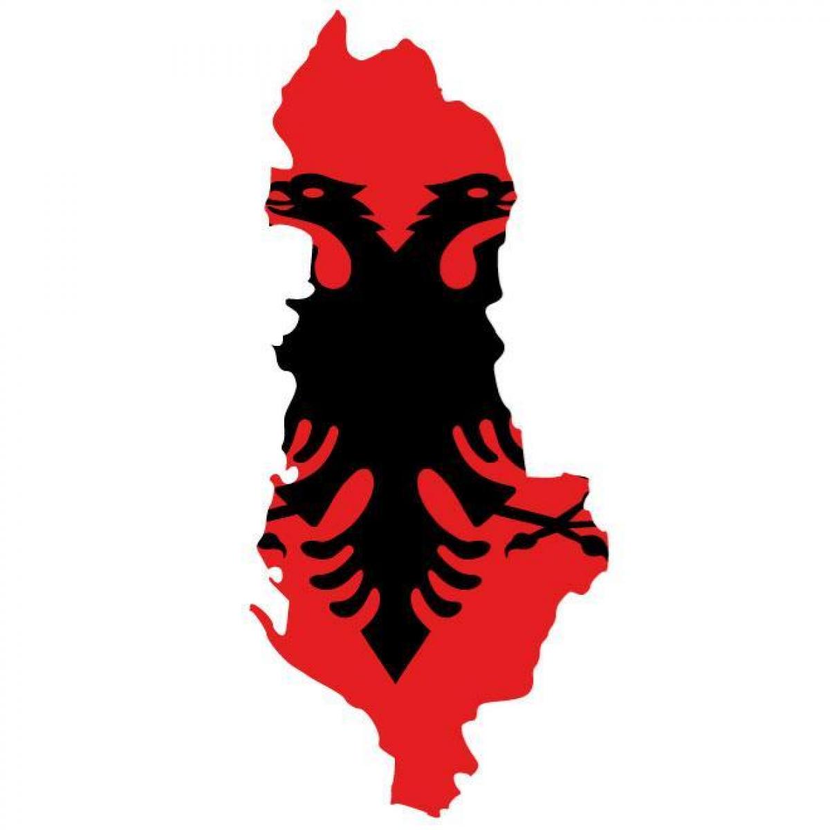 karta över Albaniens flagga