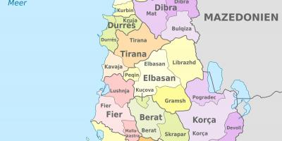 Karta över Albanien politiska