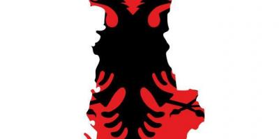 Karta över Albaniens flagga