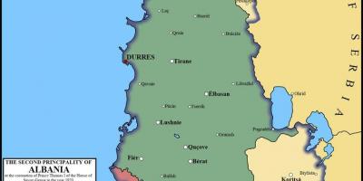 Karta över durres i Albanien